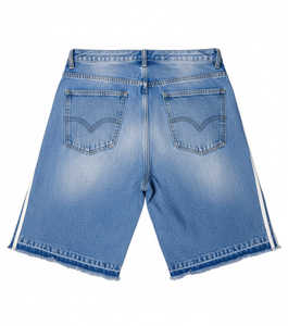 Shorts de mezclilla vintage para hombre y mujer, al por mayor, OEM, personalizados, estilo hip hop, ecológicos, resistentes a la decoloración, lavados con piedras. - Product Image 2