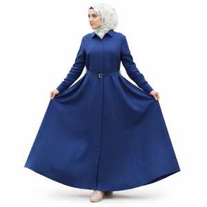 Vestido Maxi Informal para Mujer Musulmana, Manga Larga, con Cinturón, Estilo Abaya, Elegante, Largo, Estilo Modesto - Product Image 1