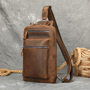 Bolso Bandolera de Cuero Genuino para Hombre, Gran Capacidad, Mochila de un Solo Hombro, Bolso de Viaje, Bolso de Pecho de Cuero para Hombre - Product Image 1
