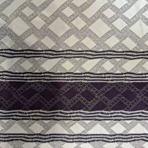 Tissu Jacquard Géométrique Premium en Promotion - Motif Mosaïque Violet et Blanc pour Vêtements de Performance et Tenues de Sport - Product Image 1