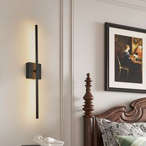 LED moderno applique da parete 2-Pack minimalista da interni nero opaco finitura luci Decorative da parete per soggiorno Hotel a casa - Product Image 3