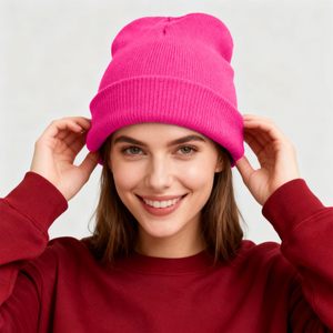 Bonnet en acrylique personnalisé unisexe, tricoté pour l'hiver, avec logo jacquard brodé, style streetwear, bonnet tendance tricoté à la machine - Product Image 6