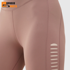 Leggings Deportivos de Cintura Alta para Mujer, con Logotipo Personalizado al por Mayor, para Gimnasio y Yoga, con Rasgaduras Laterales, Estilo Casual - Product Image 6