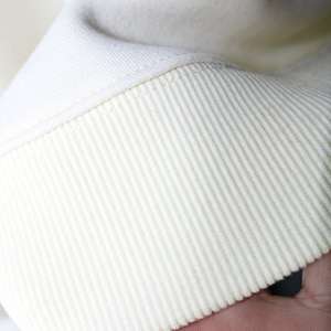 21 CREAM <b>Mock</b> <b>Neck</b> Sweatshirt 100% WHITE Applique Embroidery wide <b>neck</b> Sweatshirt Finer Threads - Product Image 5