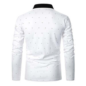 Camiseta polo de golf lisa al por mayor, manga larga, con logotipo personalizado, para hombre - Product Image 2