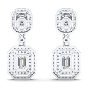 REYES Pendientes de Lujo de Plata de Ley 925 con Baño de Oro de 14K y Rodio, Moissanita Certificada GRA, para Mujer, Joyería al por Mayor - Product Image 4