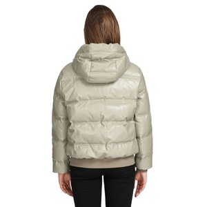 Chaqueta Corta Acolchada de Plumón para Mujer, Casual, con Lentejuelas y Encaje, con Cierre, Impermeable, Ecológica, de Poliéster Tejido, para Invierno - Product Image 2