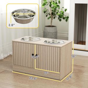 Ciotole Portatili in Acciaio Inox per Cani con Funzione Automatica di Sollevamento per Cuccioli, Gatti e Animali Acquatici, Spedizione dal Lunedì al Venerdì - Product Image 1
