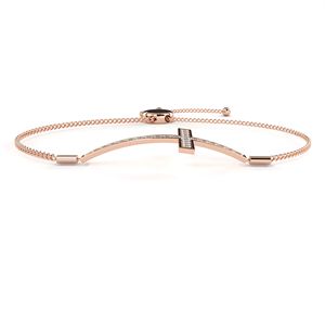 Bracelet Croix Plaqué Or avec Moissanite Sertie en Canal, Bijou Religieux Unisexe, Design Chaîne à Maillons - Product Image 4
