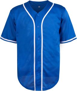 Plain Baseball Jerseys Casual <b>Button</b> Down Shirts Short Sleeve Sport Uniforms - Product Image 1