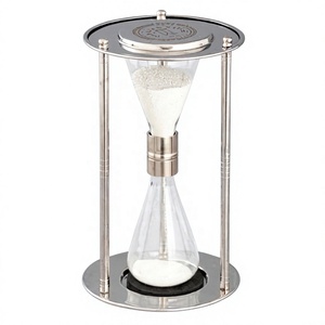 Sablier moderne fait main avec sable blanc et métal pour décoration de mariage, anniversaire, hôtel, bureau, maison, centre de table, articles cadeaux - Product Image 1