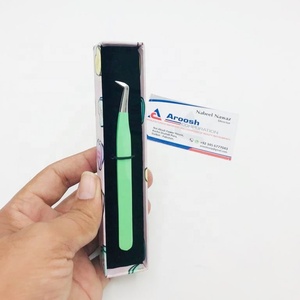 Pinces à épiler russes en acier inoxydable de haute qualité pour extensions de cils, pointe pointue, durables, vente en gros - Product Image 1