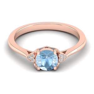 Bague de fiançailles REYES Sparking en argent sterling 925 avec pierre précieuse naturelle aigue-marine, certifiée GRA, moissanite VVS pour femmes - Product Image 5