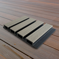 Panneaux rainurés en WPC co-extrudé, imperméables, pour murs extérieurs à lamelles, pour la décoration extérieure des bâtiments commerciaux.
