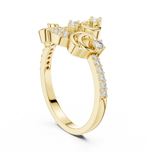 Anillo de Diamantes con Filigrana de Lujo para Mujer |   Diseño Elegante en Espiral |   Engaste Micro Pavé |   Anillo de Moissanita |   Joyería de Oro Sólido - Product Image 4