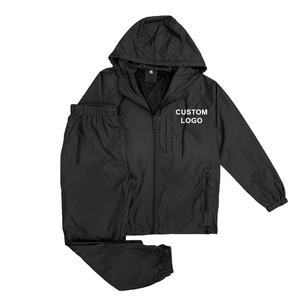 OEM Men Windproof <b>Waterproof</b> Hooded Tracksuit Solid Summer Lightweight Streetwear Outdoor Sports <b>Set</b> Nylon Active Wear - Product Image 6