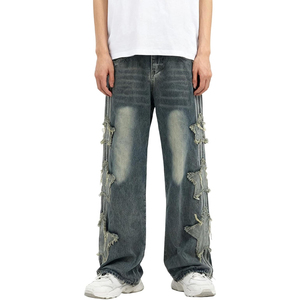 Men Korean Fashion Wide Leg Denim Jeans Oversized Loose Fit Baggy <b>Pants</b> Streetwear Clothing - Product Image 1