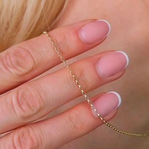 Collier chaîne à maillons ovales plaqué or pour femmes, bijoux minimalistes pour tous les jours - Product Image 2