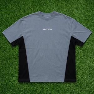 Camiseta de Hombre Gris con Cuello Redondo, Manga Corta, Corte Holgado, Panel Lateral en Contraste, Estilo Casual Urbano - Product Image 6