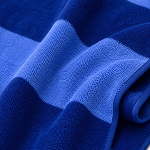 Toalla de Playa Personalizada de Algodón Suave a Rayas, Toalla Rectangular Azul Moderna para Piscina, Toalla de Baño de Verano Lista para Personalizar - Product Image 5