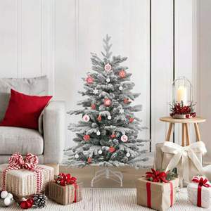 Ensemble de 40 boules de Noël rouges et blanches, boules en plastique et décorations pour arbre de Noël - Product Image 1