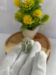 Handmade Adjustable Trendy <b>Tree</b> <b>Life</b> Green Aventurine Antique Silver Plated Unisex Ring Natural Healing Crystal <b>Jewelry</b> Daily - Product Image 3