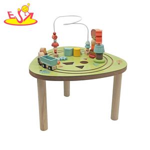 Gran oferta, mesa de actividades de madera <span class=keywords><strong>4</strong></span> en 1, juguete de juego sensorial educativo multifuncional para niños pequeños y niños W12D561 - Product Image 4