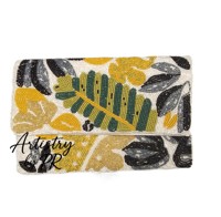 Pochette de soirée portable en tissu de coton perlé de luxe, sac à main de créateur fait main pour mariage et fête, pochette de mariée de haute qualité