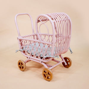 Cochecito de muñecas de ratán a bajo precio, accesorios para muñecas, mini cochecito, cochecito de juguete de gran calidad. - Product Image 2