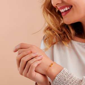 Pulsera de Topacio, Piedra de Nacimiento de Noviembre, Plata de Ley 925, Chapada en Oro de 14K, con Piedras Baguette, Pulsera Delicada, Regalo para Mujer - Product Image 2