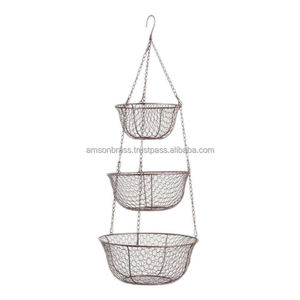 Metal Vegetable Storage Organizer <b>Basket</b> Wire <b>Basket</b> Fruit <b>Basket</b> Home Kitchen - Product Image 2