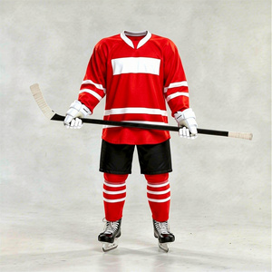 Tenue de hockey sur glace personnalisée pour équipe, maillot respirant en polyester imprimé par sublimation, vêtements de sport grandes tailles - Product Image 1