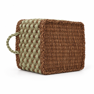Customize Eco-Friendly Handwoven Modern Scandi Seagrass Square Storage <b>Basket</b> Set 3 Cream Woven Pattern Braided Detachable - Product Image 3
