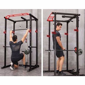1000 Pound Capacity Power Cage Squat Rack Stands Multi-Function Gym Equipment for Olympic Exercise Squats for Olympic Weight - Product Image 4