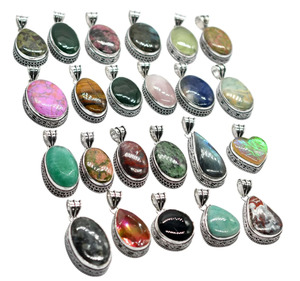 Lot mixte, vente en gros de pendentifs en pierres précieuses naturelles assorties de qualité supérieure, pendentifs en cristaux naturels et pierres précieuses naturelles mélangées. Cadeau - Product Image 1