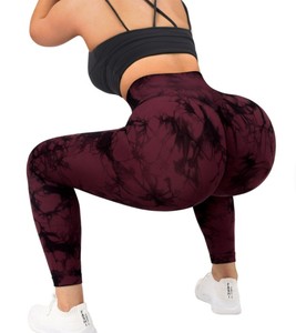 Pantalon de yoga en coton tricoté uni décontracté multi-poches, legging de sport moulant taille haute à compression pour la course à pied - Product Image 5