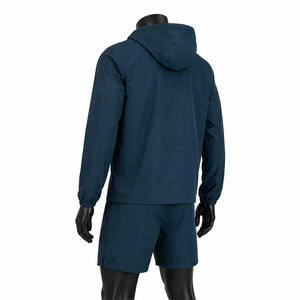 Conjunto de Chaqueta Cortavientos y Pantalones Cortos para Hombre, Personalizado al por Mayor, con Bloques de Color, Diseño de Parches, Ripstop, Poliéster/Algodón, con Capucha, Transpirable y de Secado Rápido - Product Image 2