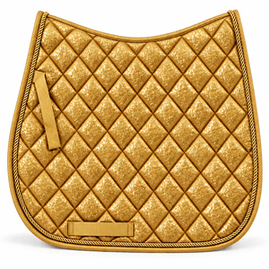 Tapis de selle de dressage matelassé en coton couleur personnalisée avec doublure polaire, style saut d'obstacles, rembourrage en polyester, sangle de selle incluse pour cheval - Product Image 1