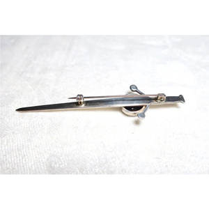 Pin de Kilt Escocés Vintage Grande de Plata de Ley con Cuarzo Ahumado, Espada Claymore, Accesorio Decorativo Antiguo Escocés - Product Image 6