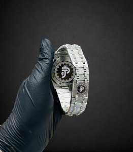 Montre de luxe pour hommes, en acier inoxydable, avec lunette en diamant Moissanite, cadran noir, analogique, automatique, pour un usage quotidien - Product Image 3