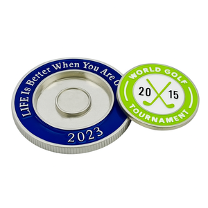 Cadeaux souvenirs de club sportif d'entreprise, marqueurs de balle de golf personnalisés en métal avec logo de l'entreprise - Product Image 2