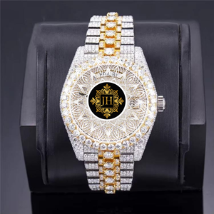 Unique Design Custom Logo Moissanite Diamond Watch High End Luxury <b>Wristwatch</b> with Stone Setting for Unisex Available For Sale - Product Image 1