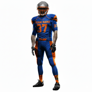 Conjunto de Uniforme de Fútbol Americano Personalizado al por Mayor, OEM, 100% Poliéster, Ligero, Transpirable, de Secado Rápido, con Absorción de Humedad, Corte Corto - Product Image 1