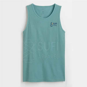 Camiseta sin Mangas Casual de Punto con Logotipo Personalizado para Hombre, 100% Algodón, Secado Rápido y Transpirable, Ropa Deportiva de Alto Rendimiento - Product Image 3