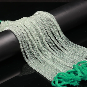 AAA Green Amethyst Faceted Rondelle Beads 5 mm 10 inches Green Amethyst Strand For Jewelry Making - Product Image 4