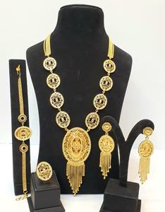 Nouvel ensemble de collier pendentif pour femme plaqué or 24 carats, style arabe, bijoux raffinés pour mariages et fêtes - Product Image 1