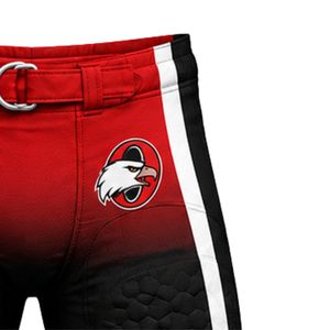 Red & Black American Football <b>Compression</b> Shorts with Impact Protection Pads for Adult Football Training and Competitive Play - Product Image 2