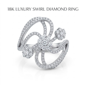 Anillo de Diamantes Naturales con Diseño Calado en Oro Blanco Sólido de 18K, Engaste de Garra, Certificado IGI, Joyería Premium Personalizada, Regalo de Aniversario - Product Image 2