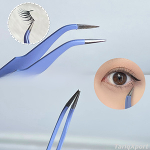 Pince à épiler double embout en acier inoxydable pour sourcils, légère, outil d'extension de cils - Product Image 5