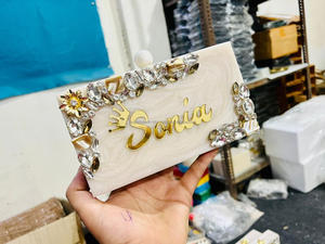 Premium Mosaic Resin <b>Clutch</b> Handbag Pattern MOP Inlay Evening <b>Clutch</b> <b>Bag</b> Trendy Designer - Product Image 5